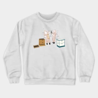 Beekeepers Inspection in Neutrals Crewneck Sweatshirt